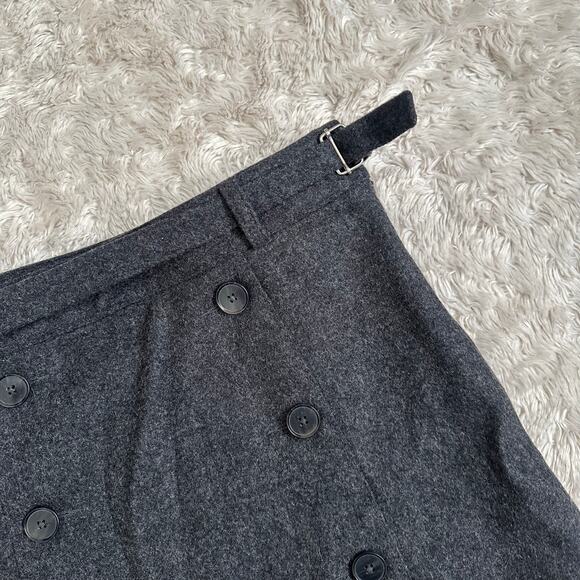 Vintage Y2K Gap Sz 2 European Fit Italian Wool Felted Mini Skirt Gray - Picture 4 of 8